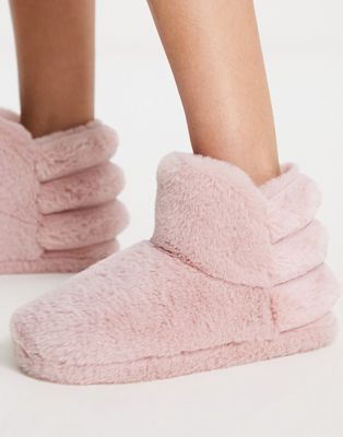 ASOS DESIGN Zari bootie slippers in blush