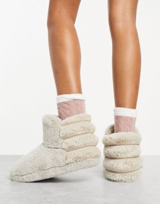 ASOS DESIGN Zari bootie slippers in grey  - ASOS Price Checker