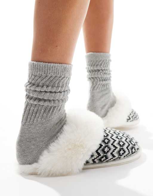 ASOS DESIGN - Zaria - Pantofole stile sabot con motivo Fair Isle, 4 di 4