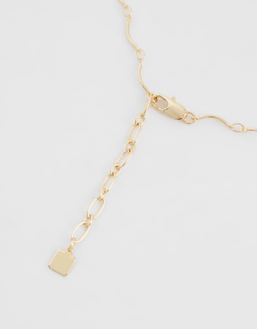 ASOS DESIGN – Zarte Halskette in Gold-Optik mit welligem Design, 4 von 4