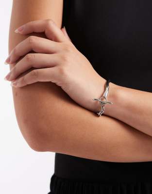 ASOS DESIGN - Zartes, silberfarbenes Armband mit Schlaufendesign