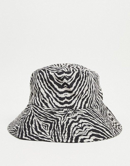 ASOS DESIGN zebra bucket hat