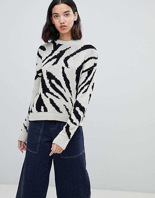 ASOS DESIGN Zebra pattern sweater