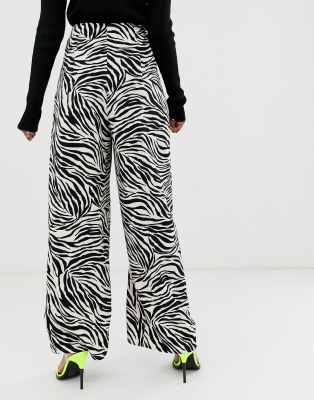 black wide leg suit trousers