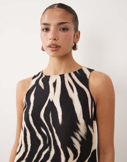 ASOS DESIGN – Zebrarandig shiftklänning i minilängd, 4 av 4