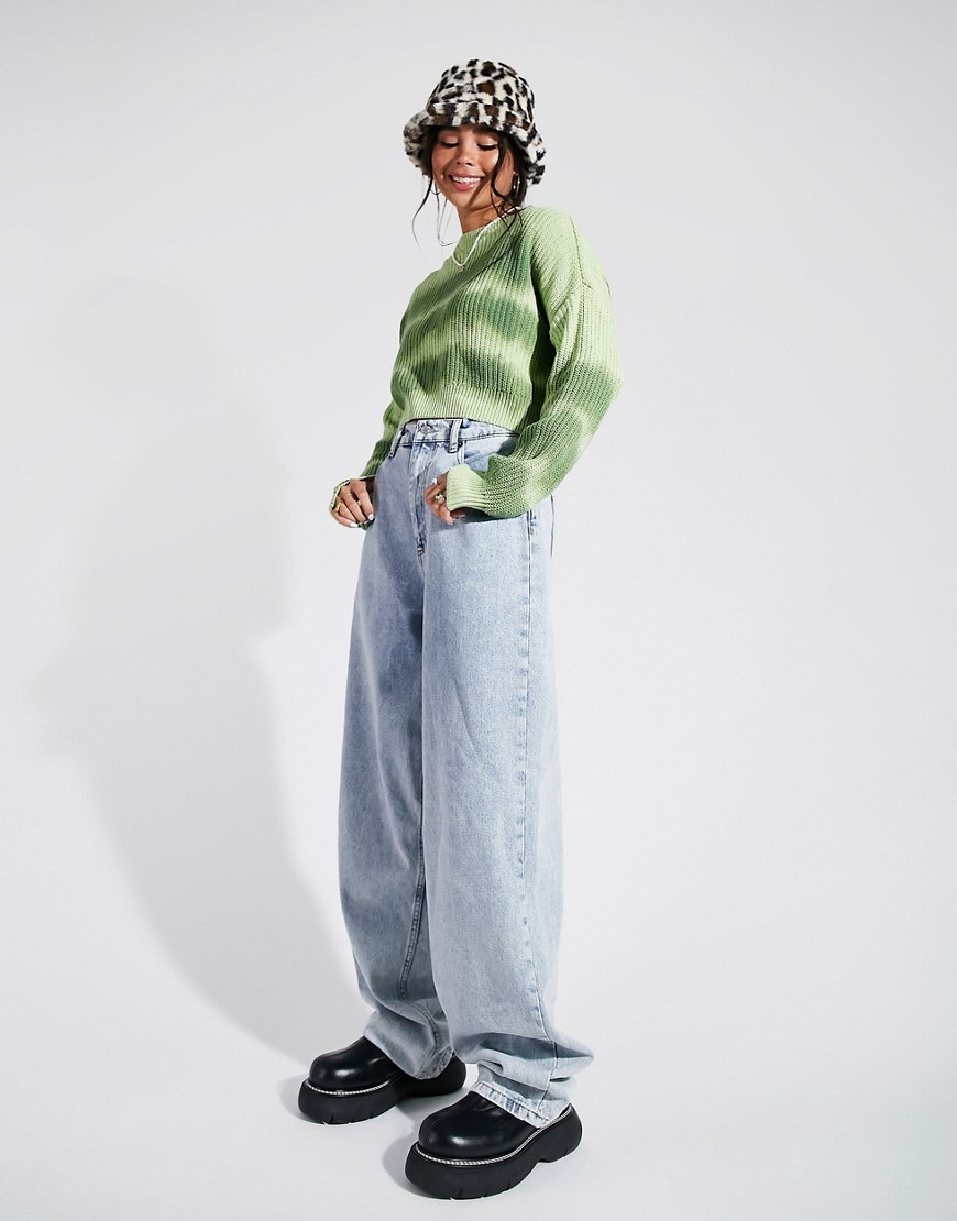 ASOS DESIGN - Zeer ruimvallende mom jeans met hoge taille in lichte wassing-Blauw
