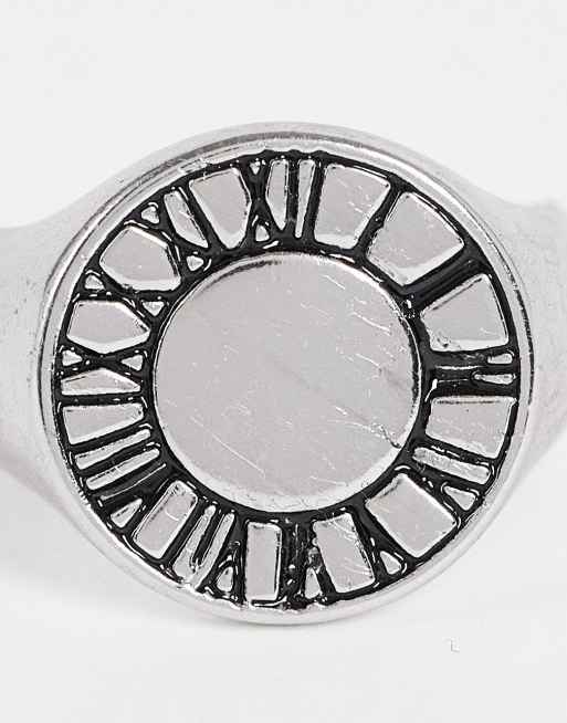 ASOS DESIGN - Zegelring met Romeinse cijfers in zilverkleur, 4 van 4