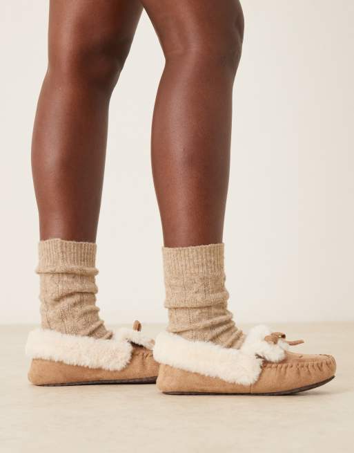 ASOS DESIGN - Zelda - Chaussons style mocassins en suédine - Fauve, 4 de 4