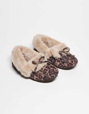 ASOS DESIGN ASOS DESIGN Zelda moccasin slipper in leopard-Multi
