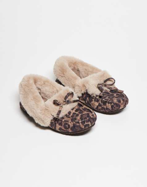 ASOS DESIGN Zelda moccasin slipper in leopard - view 1