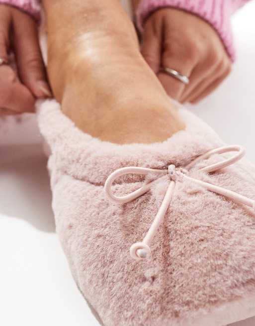 pink fuzzy ballet slippers