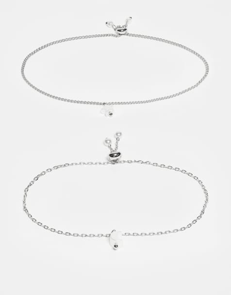 ASOS DESIGN – Zestaw 2 bransoletek przyjaźni z zawieszkami ze sztucznymi perłami - view 1