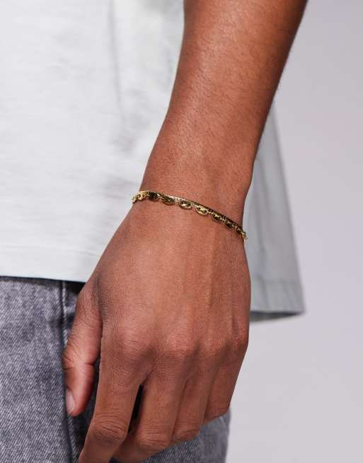 ASOS DESIGN – Zestaw 2 bransoletek ze stali nierdzewnej w odcieniu złota