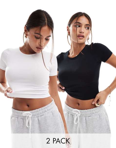 ASOS DESIGN – Zestaw 2 dopasowanych T-shirtów o krótkim fasonie – w zestawie taniej! - view 1