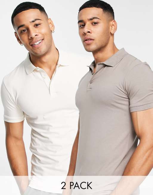 ASOS DESIGN – Zestaw 2 koszulek polo o kroju podkreślającym sylwetkę