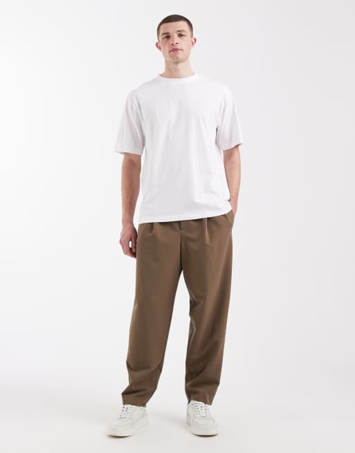 ASOS DESIGN – Zestaw 2 luźnych T-shirtów basic w kolorach białym i szarobeżowym, 2 z 5