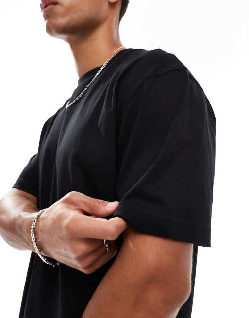 ASOS DESIGN – Zestaw 2 luźnych T-shirtów basic w kolorach czarnym i szarobeżowym, 2 z 4