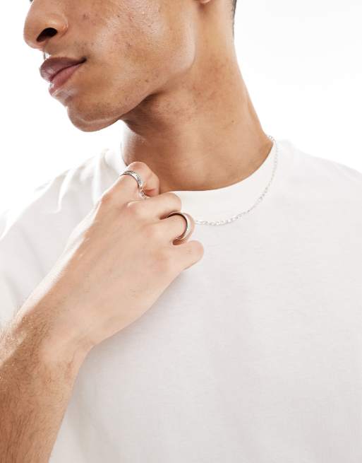 ASOS DESIGN – Zestaw 2 luźnych T-shirtów basic w kolorach kamiennoszarym i kremowym, 3 z 4