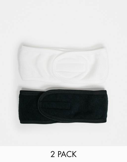 ASOS DESIGN – Zestaw 2 opasek na głowę z materiału frotté do nakładania makijażu