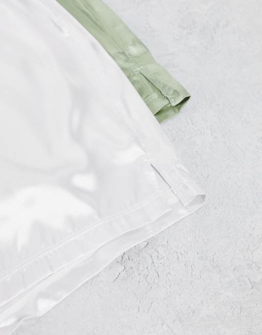 ASOS DESIGN – Zestaw 2 par satynowych bokserek w pastelowym kolorze, 4 z 4