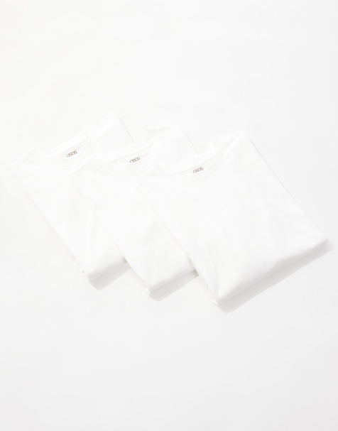 ASOS DESIGN – Zestaw 3 białych T-shirtów oversize - view 1