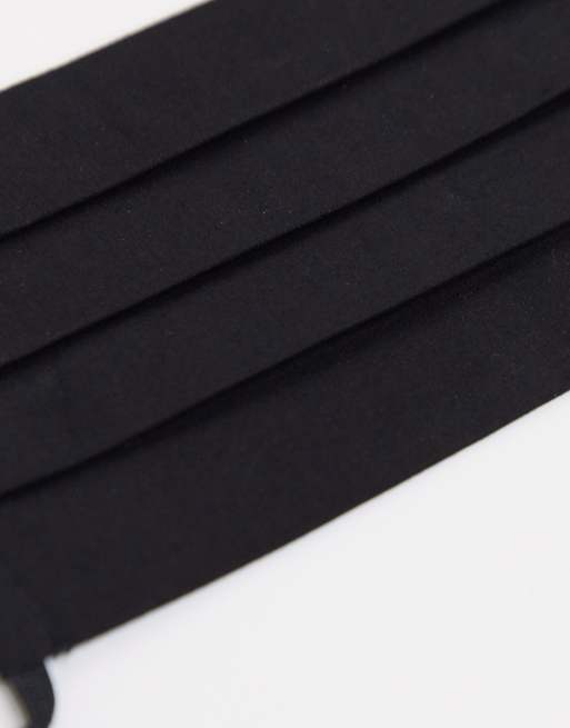 ASOS DESIGN – Zestaw 3 czarnych maseczek na twarz z plisami, 3 z 4