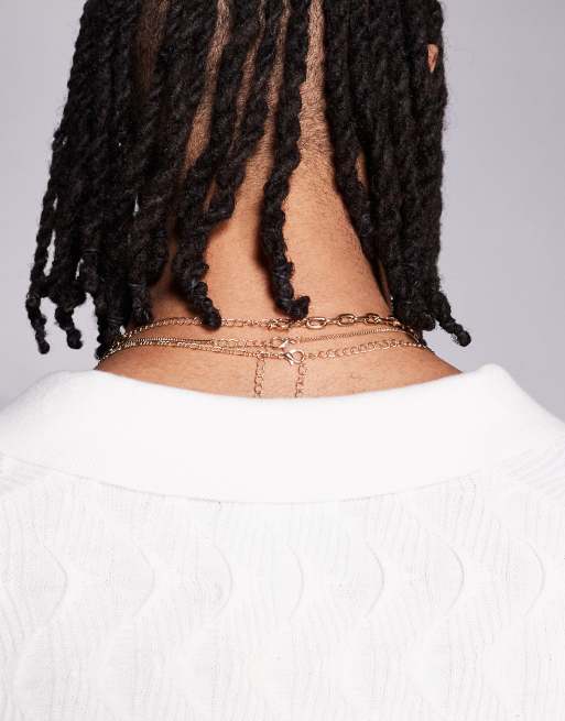 ASOS DESIGN – Zestaw 3 naszyjników w odcieniu złota z różnymi zawieszkami  , 3 z 3