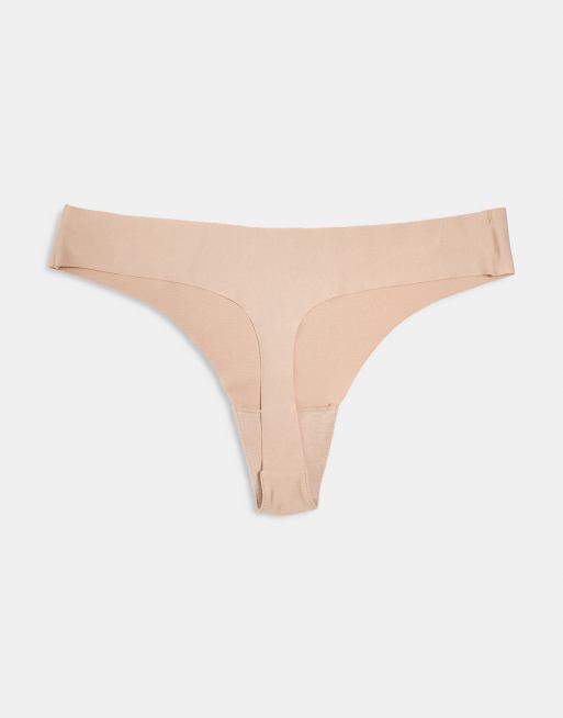 ASOS DESIGN – Zestaw 3 par beżowych niewidocznych pod ubraniem stringów, 4 z 4
