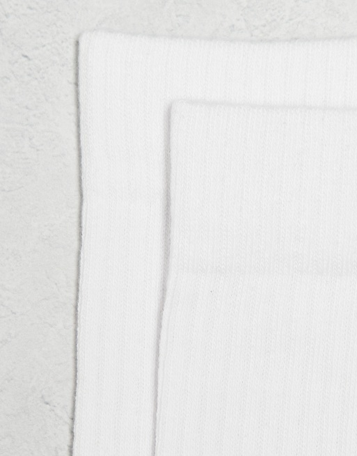 ASOS DESIGN – Zestaw 3 par białych skarpetek z szarymi wstawkami, 3 z 4