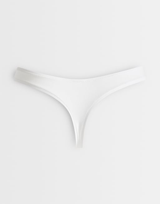 ASOS DESIGN – Zestaw 3 par białych stringów z bawełny, 2 z 3