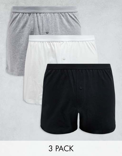 ASOS DESIGN – Zestaw 3 par dżersejowych bokserek w różnych kolorach