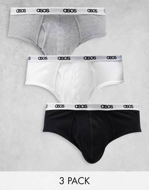 ASOS DESIGN – Zestaw 3 par fig z logo w pasie
