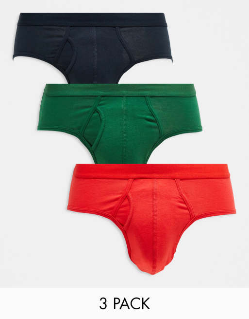 ASOS DESIGN – Zestaw 3 par slipów w różnych kolorach