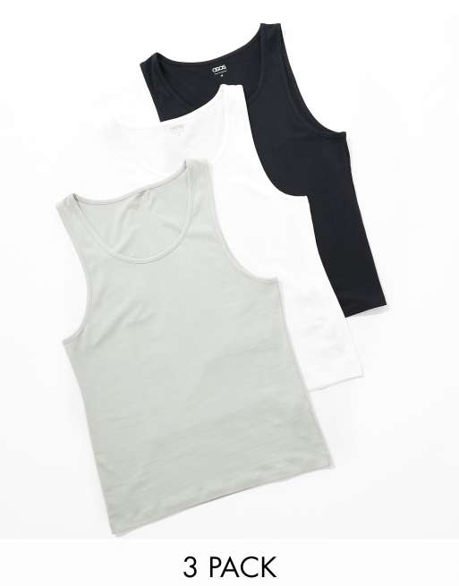 ASOS DESIGN – Zestaw 3 podkoszulków o kroju podkreślających sylwetkę w różnych kolorach