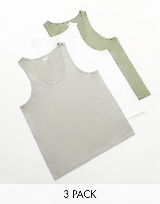 ASOS DESIGN – Zestaw 3 podkoszulków w różnych kolorach