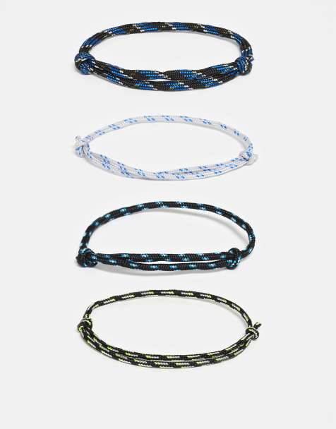 ASOS DESIGN – Zestaw 4 regulowanych bransoletek sznurkowych w różnych kolorach - view 1