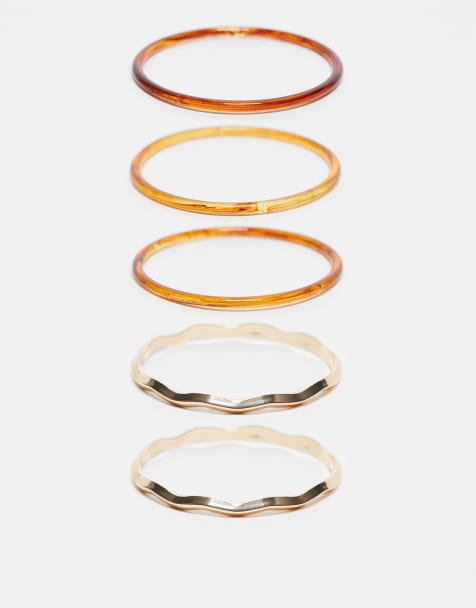 ASOS DESIGN – Zestaw 5 bransoletek szylkretowych i metalowych - view 1