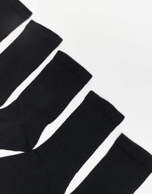 ASOS DESIGN – Zestaw 5 par czarnych sportowych skarpetek, 3 z 3