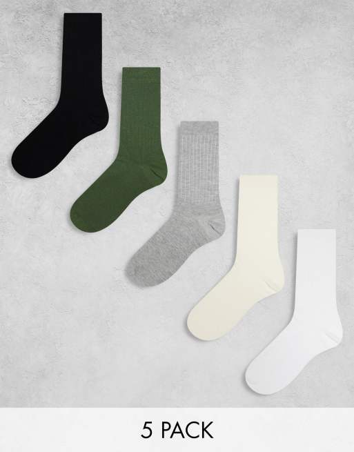 ASOS DESIGN – Zestaw 5 par eleganckich skarpetek do kostki