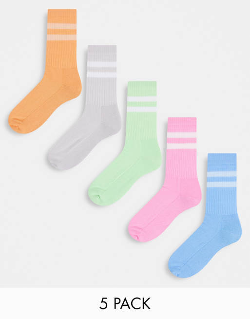 ASOS DESIGN – Zestaw 5 par skarpetek z paskami