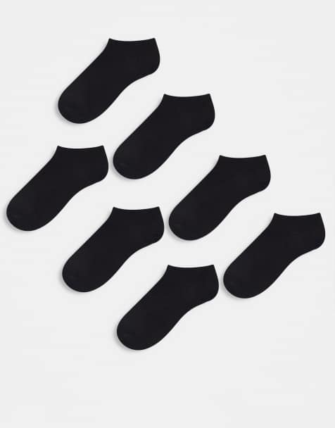 ASOS DESIGN – Zestaw 7 par czarnych skarpetek sportowych - view 1