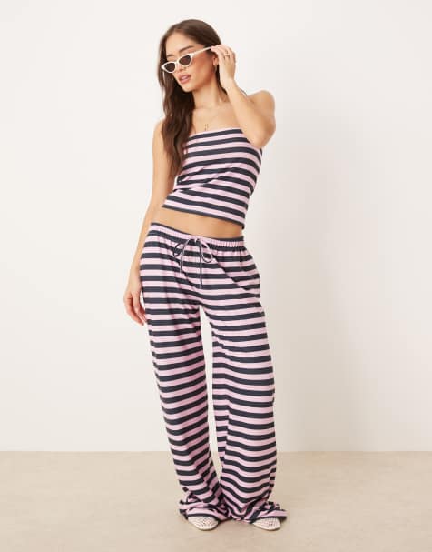 ASOS DESIGN – Zestaw w granatowo-różowe paski - view 1