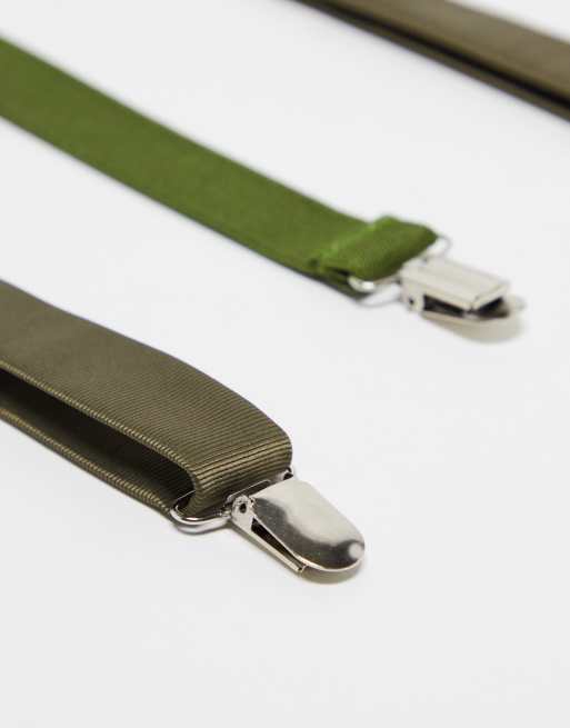 ASOS DESIGN – Zestaw w kolorze khaki: szelki i muszka, 4 z 4