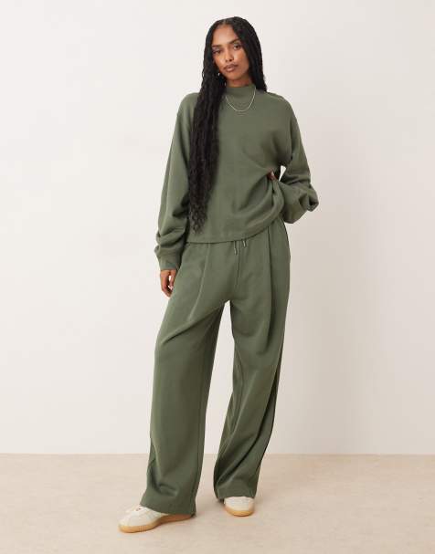 ASOS DESIGN – Zestaw w kolorze khaki ze wstawkami o waflowej teksturze - view 1