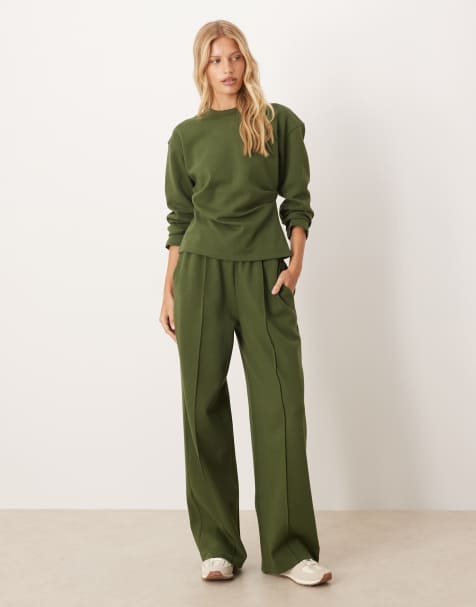 ASOS DESIGN – Zestaw z materiału interlock w kolorze khaki - view 1