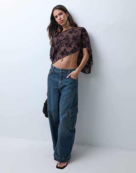 ASOS DESIGN zestaw z peleryną we flockowy wzór w kolorze czekoladowym - view 1