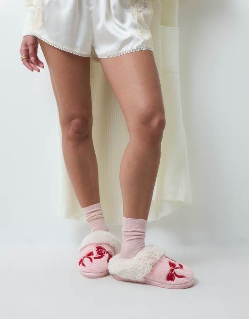 ASOS DESIGN Zibby slippers med broderede sløjfer, 4 af 4