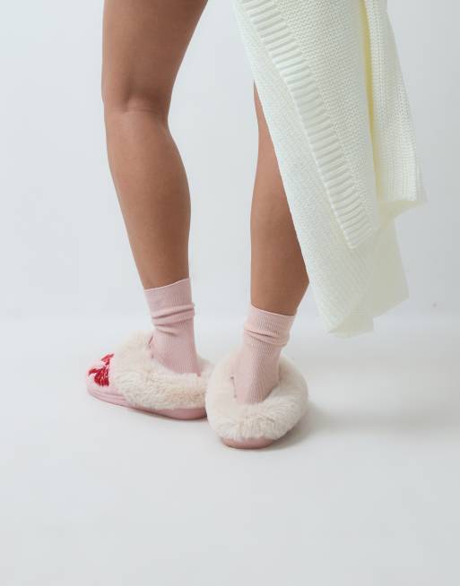 ASOS DESIGN Zibby tofflor med broderade rosetter, 3 av 4