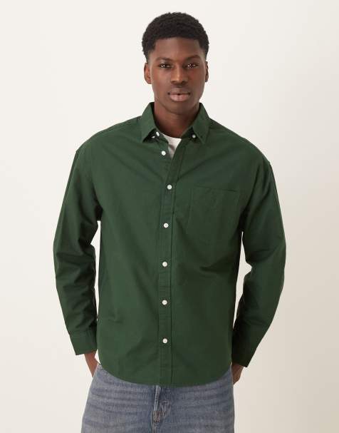 ASOS DESIGN 90s oversized oxford shirt in green