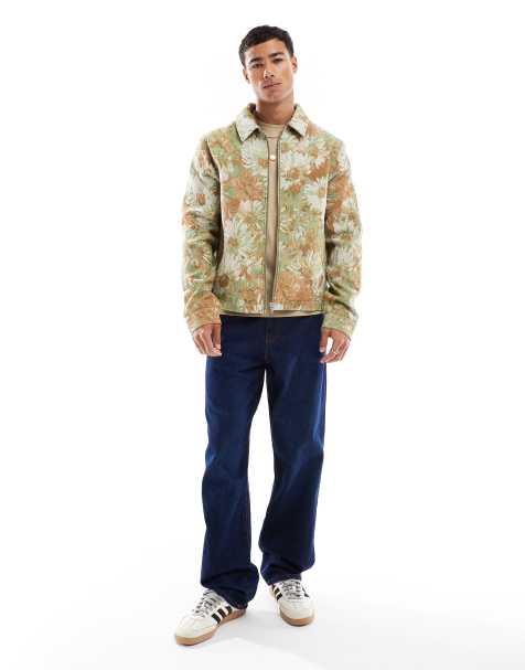 ASOS DESIGN – Zielona kurtka Harrington z żakardowym wzorem - view 1